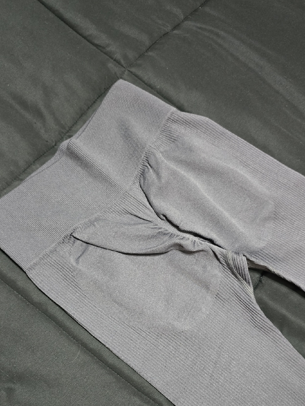 Ribbed Grey Scrunch Butt Leggings